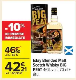 Carrefour ISLAY BLENDED MALT SCOTCH WHISKY “BIG PEAT” offre