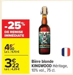 Carrefour Bière blonde KINGWOOD Héritage offre
