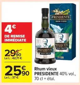 Carrefour Rhum vieux PRESIDENTE offre