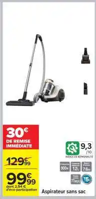 Carrefour Aspirateur sans sac offre