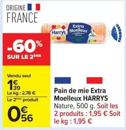 Carrefour Pain de Mie Extra Moelleux Harrys offre