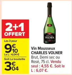 Carrefour Vin Mousseux Charles Volner offre