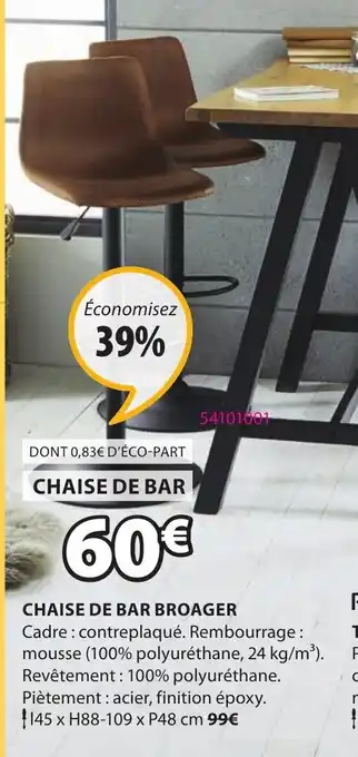 JYSK Chaise De Bar Broager offre