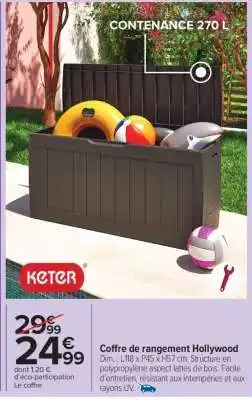 Carrefour Market Coffre de rangement Hollywood offre