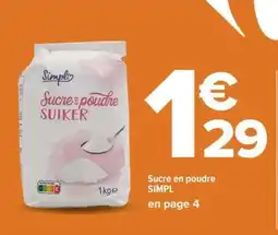 Carrefour Sucre en poudre SIMPL offre