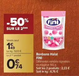 Carrefour Bonbons Halal FINI offre