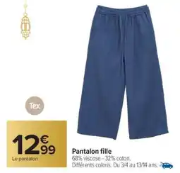 Carrefour Pantalon fille offre