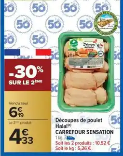 Carrefour Découpes de poulet Halal offre