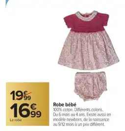 Carrefour Robe bébé offre