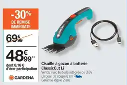 Carrefour Cisaille à gazon à batterie ClassicCut Li offre