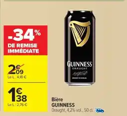 Carrefour Market Bière Guinness offre