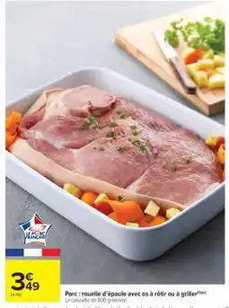 Carrefour Market Porc : rouelle d'épaule avec os à rôtir ou à griller offre