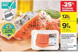 Carrefour Market 4 pavés de saumon ASC FILIÈRE QUALITÉ CARREFOUR offre