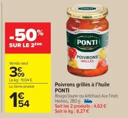 Carrefour Market Poivrons grillés à l'huile PONTI offre