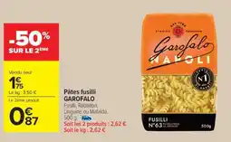 Carrefour Market Pâtes fusilli GAROFALO offre