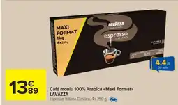 Carrefour Market Café moulu 100% Arabica Maxi Format LAVAZZA offre