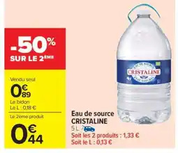 Carrefour Market Eau De Source Cristaline offre