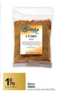 Carrefour Market Epices SAMIA offre