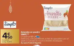 Carrefour Market Amandes en poudre SIMPL offre