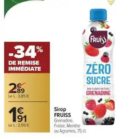 Carrefour Market Sirop FRUISS offre