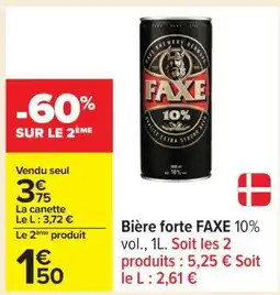 Carrefour Bière forte FAXE 10% offre
