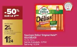 Carrefour Market Saucisses Déliss' Original Halal offre