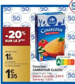 Carrefour Market Couscous CARREFOUR CLASSIC’ offre