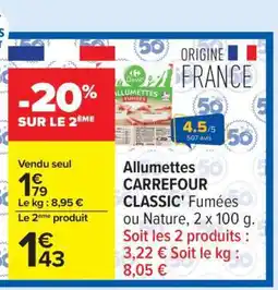 Carrefour ALLUMETTES CARREFOUR CLASSIC offre