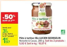 Carrefour Pâte à tartiner Bio LUCIEN GEORGELIN offre