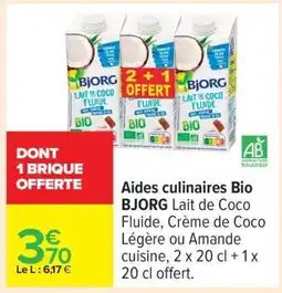 Carrefour Aides culinaires Bio BJORG offre