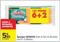 Carrefour Éponges SPONTEX Gratt' & Flex offre