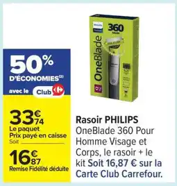 Carrefour Rasoir PHILIPS OneBlade 360 offre