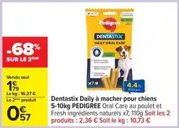 Carrefour Dentastix Daily à mâcher pour chiens 5-10kg PEDIGREE offre