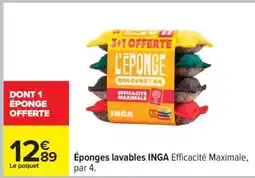 Carrefour Éponges lavables INGA offre