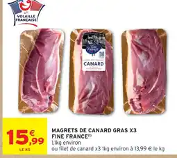 Intermarché Hyper Fine france magrets de canard gras x3 offre