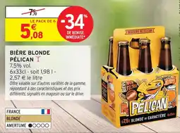 Intermarché Hyper Pélican bière blonde offre
