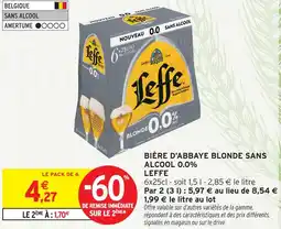 Intermarché Hyper Leffe bière d'abbaye blonde sans alcool 0.0% offre