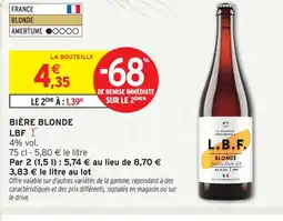 Intermarché Hyper Lbf bière blonde offre