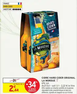 Intermarché Hyper La mordue cidre hard cider original offre