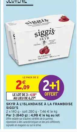 Intermarché Hyper Siggi's skyr à l'islandaise à la framboise offre