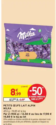 Intermarché Hyper Milka petits œufs lait alpin offre