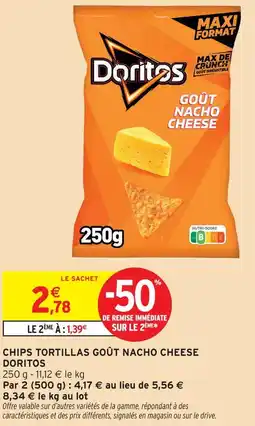 Intermarché Hyper Doritos chips tortillas goût nacho cheese offre