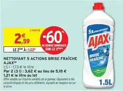 Intermarché Hyper Ajax nettoyant 5 actions brise fraîche offre