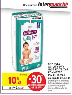 Intermarché Hyper Pommette changes agility dry 11/25 kg t5 x62 offre