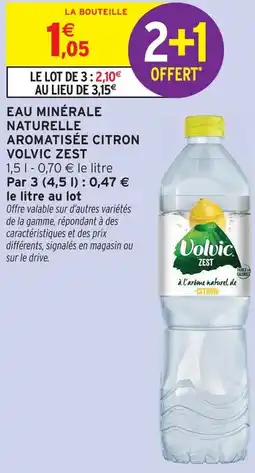 Intermarché Hyper Volvic zest eau minérale naturelle aromatisée citron offre