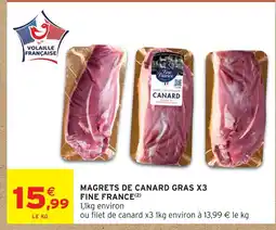 Intermarché Express Fine france magrets de canard gras x3 offre