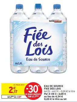 Intermarché Express Fiee des lois eau de source offre