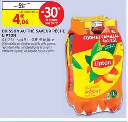 Intermarché Express Lipton boisson au thé saveur pêche offre