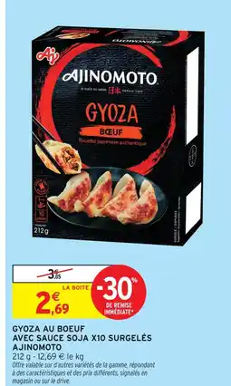 Intermarché Ajinomoto gyoza au boeuf avec sauce soja x10 surgelés offre