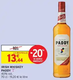 Intermarché Paddy irish whiskey offre